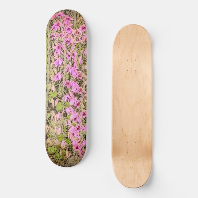 Orchideen Skateboard (Vorderseite)