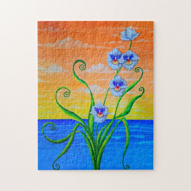 Orchideen-Sonnenuntergang  Puzzle (Vertikal)