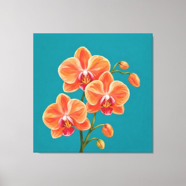Orchideen-Spraymalerei Leinwanddruck (Vorderseite)
