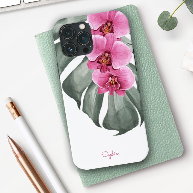 Orchideen Tropische Flora mit Ihrem Namen Case-Mate iPhone Hülle (Von Creator hochgeladen)