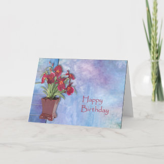 Orchideen und Aquarell Karte