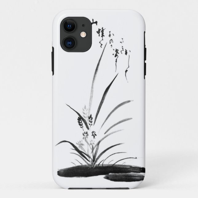 Orchideen-und Bienen-Zenmalerei Case-Mate iPhone Hülle (Rückseite)