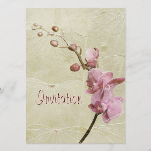Orchideen- und Blattextur-Einladung Einladung