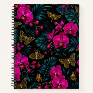 Orchideen- und Goldfalter-Notizbuch Notizbuch