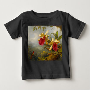 Orchideen und Hummingbird Heade Baby T-shirt