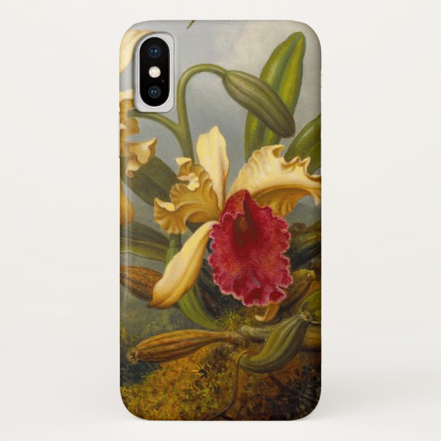 Orchideen und Hummingbird Heade Case-Mate iPhone Hülle (Rückseite)