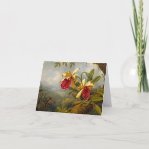 Orchideen und Hummingbird Heade Einladung