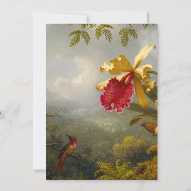 Orchideen und Hummingbird Heade Einladung (Vorderseite)