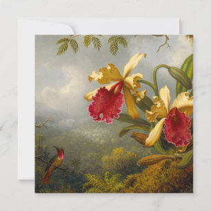 Orchideen und Hummingbird Heade Einladung