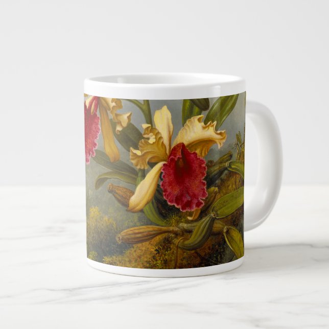 Orchideen und Hummingbird Heade Jumbo-Tasse (Vorderseite Rechts)