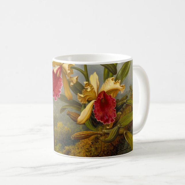 Orchideen und Hummingbird Heade Kaffeetasse (VorderseiteRechts)