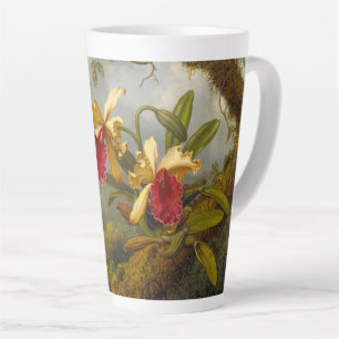 Orchideen und Hummingbird Heade Latte Tasse