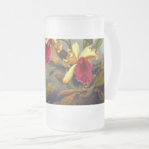 Orchideen und Hummingbird Heade Mattglas Bierglas