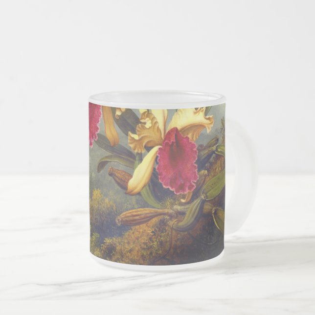 Orchideen und Hummingbird Heade Mattglastasse (VorderseiteRechts)