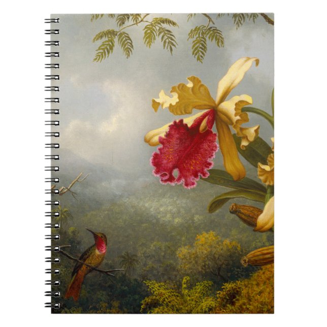 Orchideen und Hummingbird Heade Notizblock (Vorderseite)