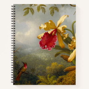 Orchideen und Hummingbird Heade Notizbuch