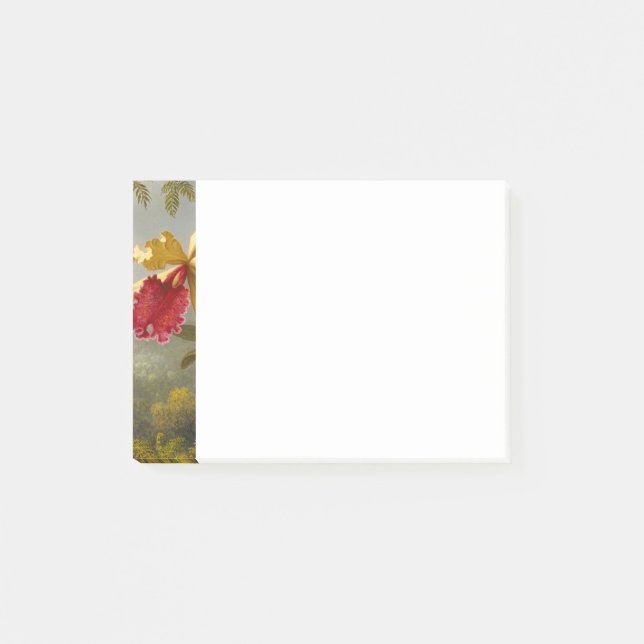 Orchideen und Hummingbird Heade Post-it Klebezettel (Vorderseite)