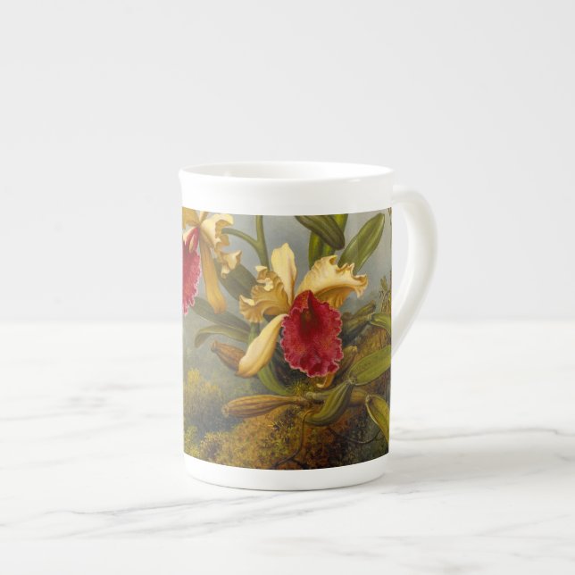 Orchideen und Hummingbird Heade Prozellantasse (Vorderseite Rechts)