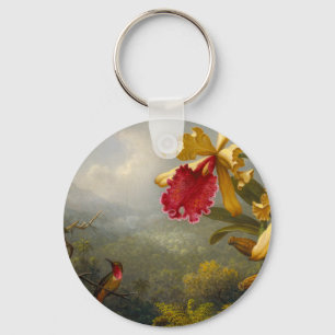 Orchideen und Hummingbird Heade Schlüsselanhänger