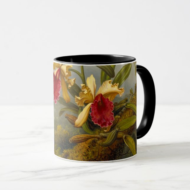Orchideen und Hummingbird Heade Tasse (VorderseiteRechts)