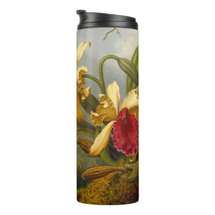 Orchideen und Hummingbird Heade Thermosbecher