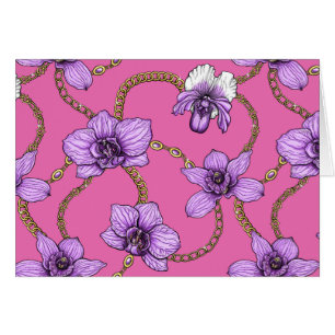 Orchideen und Ketten, violett und rosa