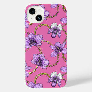 Orchideen und Ketten, violett und rosa iPhone 14 Plus Hülle