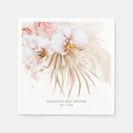 Orchideen und Pampas Grass Elegant Boho Serviette