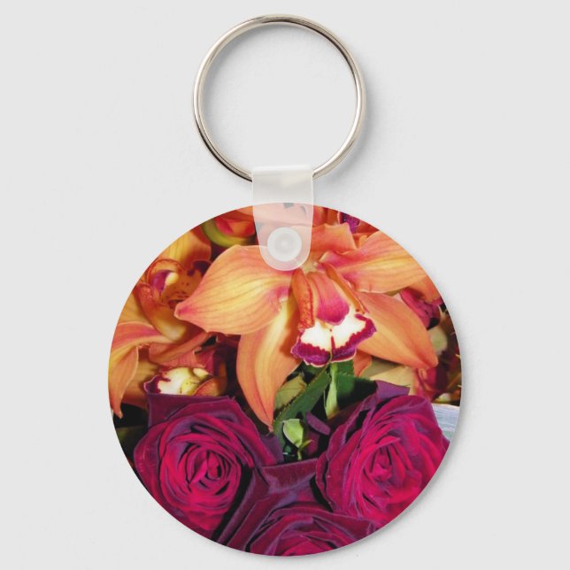 Orchideen und Rose_ Schlüsselanhänger (Vorderseite)