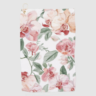Orchideen-Wiesen-Aquarell-Blumen-Schamhaftes-Botan Golfhandtuch
