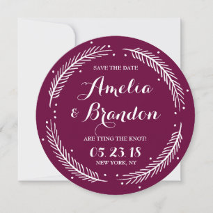Orchideen-Winter-Kranz Save-the-Date-Karte Save The Date