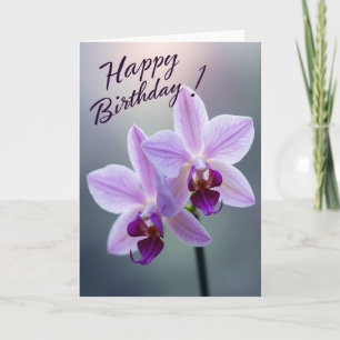 Orchideenblüten-Herzlichen-Geburtstagskarte Karte
