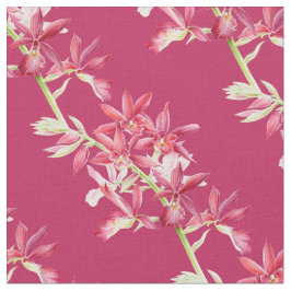 Orchideengewebe aus rotem Kunstmuster Stoff
