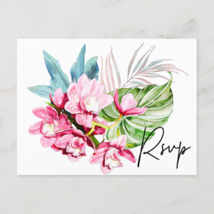 Orchideeninsel, rosa Palmeninsel, UAWG/Mahlzeit Einladungspostkarte