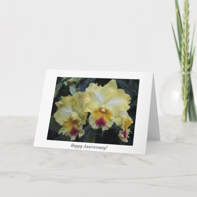 Orchideenjahrestagskarte Karte (Vorderseite)