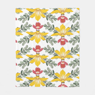 Orchideenmuster Fleecedecke