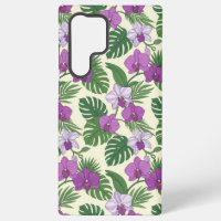 Orchideenoase – Lila Orchidee & Tropische Blätter