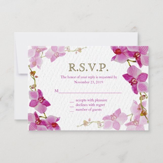 Orchideenparadies, Reaktionskarten RSVP Karte (Vorderseite)