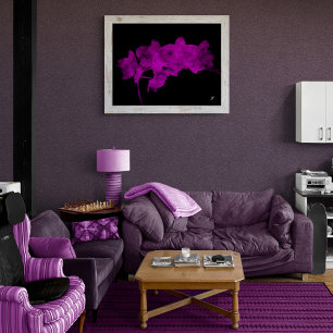 Orchideenschatten auf dunklem Hintergrund Leinwanddruck