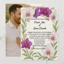 Orchideenumarmung Foto-Hochzeitseinladung
