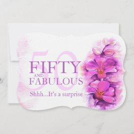 Orchideenwasserfarbe lila fünfzig und fabelhaft einladung