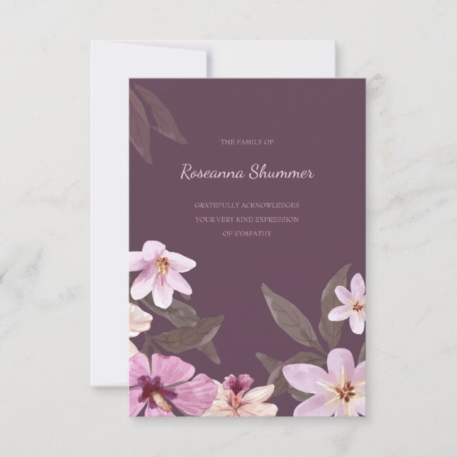 Orchids Beileid Vielen Dank Dankeskarte (Vorderseite)