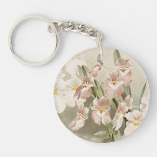 Orchids Blossom Vintage Malerei Schlüsselanhänger