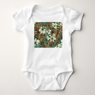 Orchids Floral Wasserfarbe Nahtlose Illustration Baby Strampler