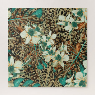 Orchids Floral Wasserfarbe Nahtlose Illustration Puzzle