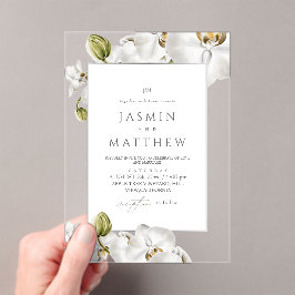 Orchids Frame Elegant Wedding Acryleinladungen