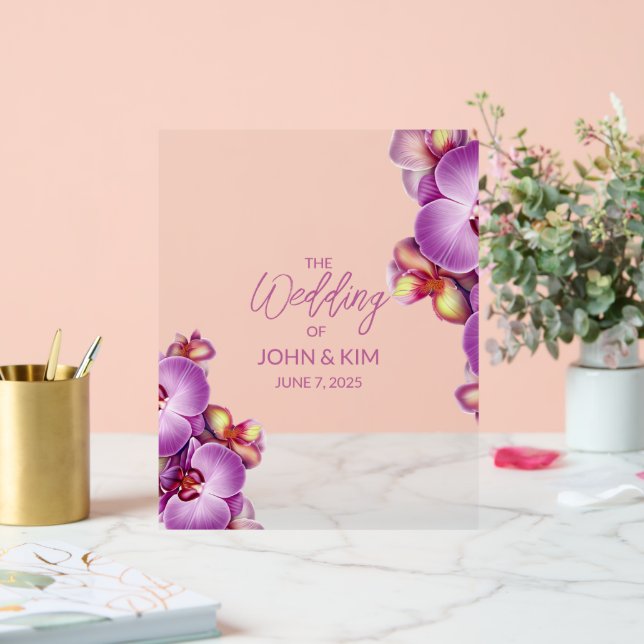Orchids Hochzeit Acrylschild (Hochzeit)