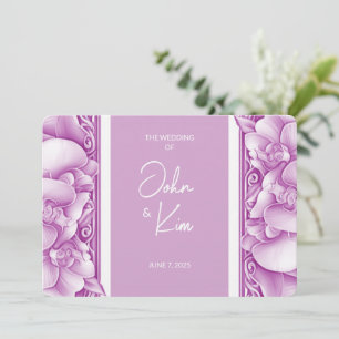 Orchids Hochzeit Verziertes Foto Einladung