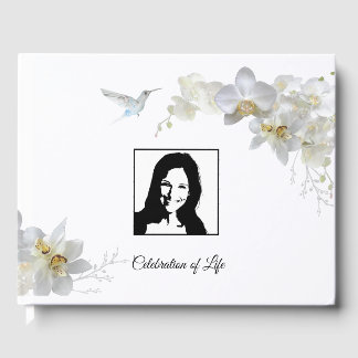 Orchids & Hummingbirds Memorial/Wedding Guest Book Gästebuch