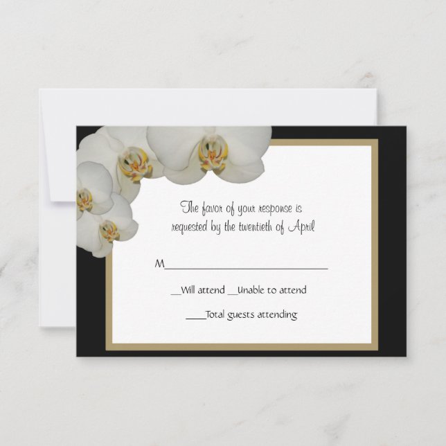 Orchids RSVP Card Karte (Vorderseite)